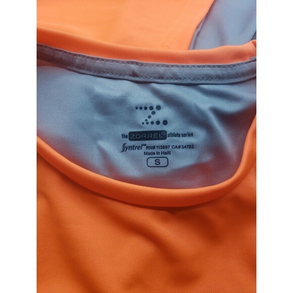 Syntrel Zorrel Moisture Wicking Shirt Neon Orange & Gray SMALL - Picture 6 of 10